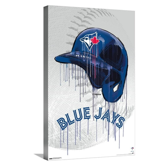 MLB Toronto Blue Jays - Drip Helmet 22 Canvas Wall Poster, 14.725" x 22.375"