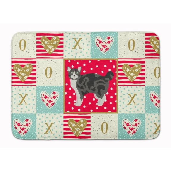 Carolines Treasures Manx #1 Cat Love Machine Washable Memory Foam Mat doormats, Multicolor