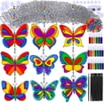 thumbnail image 1 of Kit de manualidades Winlyn Butterfly Suncatchers DIY para pintar ventanas, 1 of 9