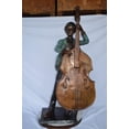 thumbnail image 2 of Nifao Boy playing cello large bronze statue – Outdoor Garden Decor Sculpture, 19"L x 22"W x 59"H, 2 of 10