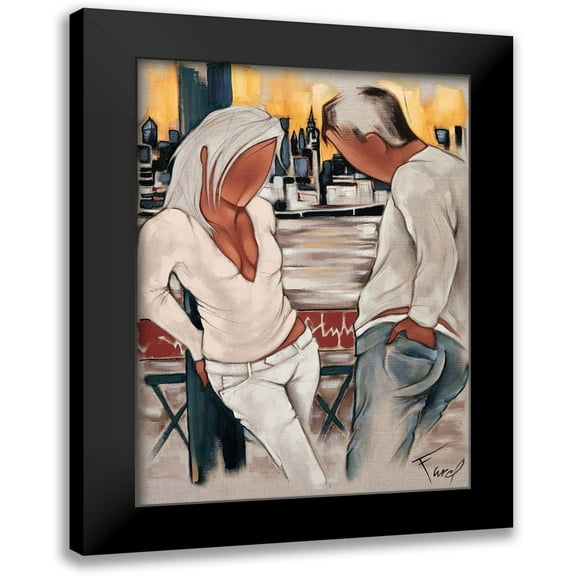Farel, Pierre 11x14 Black Modern Framed Museum Art Print Titled - Brooklyn Sunset