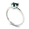 thumbnail image 2 of 1.25 ctw Solitaire Anniversary Ring for Women | Heart Cut Natural London Blue Topaz | Hyperallergenic Solid 18K White Gold, 2 of 5