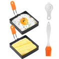 thumbnail image 1 of ZENGO Square Egg Ring for Frying Egg, 2 Pcs 4 Inch Egg Pancake Cooking Rings for Egg Muffins Omelet Maker 2pcs 4" Square, 1 of 5