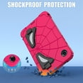 thumbnail image 4 of Kids Case for Samsung Galaxy Tab A9 8.7" 2023 SM-X110 / SM-X115 with Pencil Holder, Lightweight Shockproof Stand Anti-Slip Rugged Silicone PC Case Cover for Boys Girls for Tab A9, Rose+Black, 4 of 8