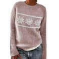 thumbnail image 1 of WEAIXIMIUNG Chandail Oversize pour Femmes Chandail en Tricot Col Rond Manches Longues Tendance 2024, 1 of 4