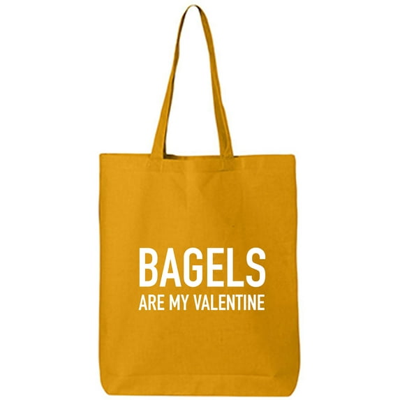 Bagels Are My Valentine Cotton Canvas Tote Bag