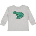 thumbnail image 3 of Inktastic Cute Sleepy Alligator Green Alligator Design Boys or Girls Long Sleeve Toddler T-Shirt, 3 of 5