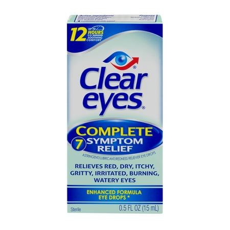 Clear Eye Complete 7-Symptom Relief Eye Drops, 0.5 (Best Antibiotic Eye Drops For Conjunctivitis)