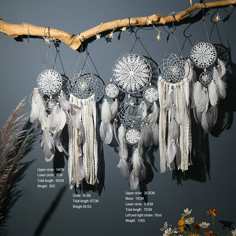 DIY Dream Catcher Making Kit, Macrame Dream Catcher Craft Supplies for Kids Bedroom Wall Decor Nursery Baby Room Hanging Wedding Ornaments Party