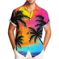 thumbnail image 2 of Gamivast Mens Beach Shirts Sailboat Print Short Sleeve Button Down Tropical Shirts Casual Summer Tees Soft Breathable Holiday Aloha Party Fashion Tops, 2 of 6