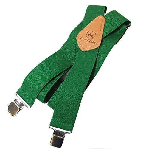 Mens Elastic 2 Inch Wide Clip-End Suspenders, Green