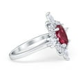 thumbnail image 3 of Vintage Wedding Ring Oval Simulated Ruby CZ 925 Sterling Silver Size 10, 3 of 5