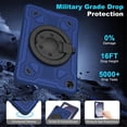 thumbnail image 4 of Case for Samsung Galaxy Tab A11,Anti drop silicone+PC Layer Protective Case 360 ° Rotating Bracelet Handle Stand ,Shoulder Strap, Heavy Duty Shockproof Tablet Case,Blue Black,For Galaxy Tab A11, 4 of 7