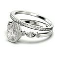 thumbnail image 4 of Dazzling Boho & hippiepie 1.75 Carat Pear Cut Diamond Moissanite Engagement Ring, Classic Wedding Ring, One Matching Band in 10k Solid White Gold, Birthday Gift, Promise Ring, 4 of 4