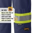 thumbnail image 5 of Pioneer Hi Vis Safety Traffic Work Pants for Men - Breathable Mesh Panels - Boot Access - Pockets - Class 3 - Navy Blue, 5 of 9