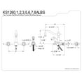 thumbnail image 5 of Kingston Brass KS1262ALBS Heritage Wall Mount Bridge Kitchen Faucet with Brass Sprayer, Polished Brass, 5 of 5