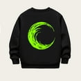 thumbnail image 3 of Girls Fleece Lined Sweatshirt Glow in the Dark Sweat Shirt Moon Long Sleeve Crew Neck Casual Going out Tops Fall Spring, Black, 11 Years, 3 of 4