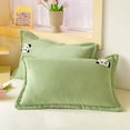 thumbnail image 5 of Funda de almohada bordada de PANDA acolchada, funda de almohada suave de Color sólido, funda de cojín gruesa decorativa para el hogar, 48x74cm, 5 of 5