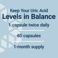 thumbnail image 5 of Life Extension Uric Acid Control - Ayuric Terminalia Bellerica Fruit Extract Supplement - Support Healthy Uric Acid Level - Non-GMO, Gluten Free - 60 Vegetarian Capsules, 5 of 10