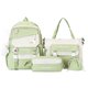 thumbnail image 1 of Conjunto de 4 piezas de mochila y bolsa de tutorial para niñas en contraste de color INS Verde Como se describe, 1 of 1