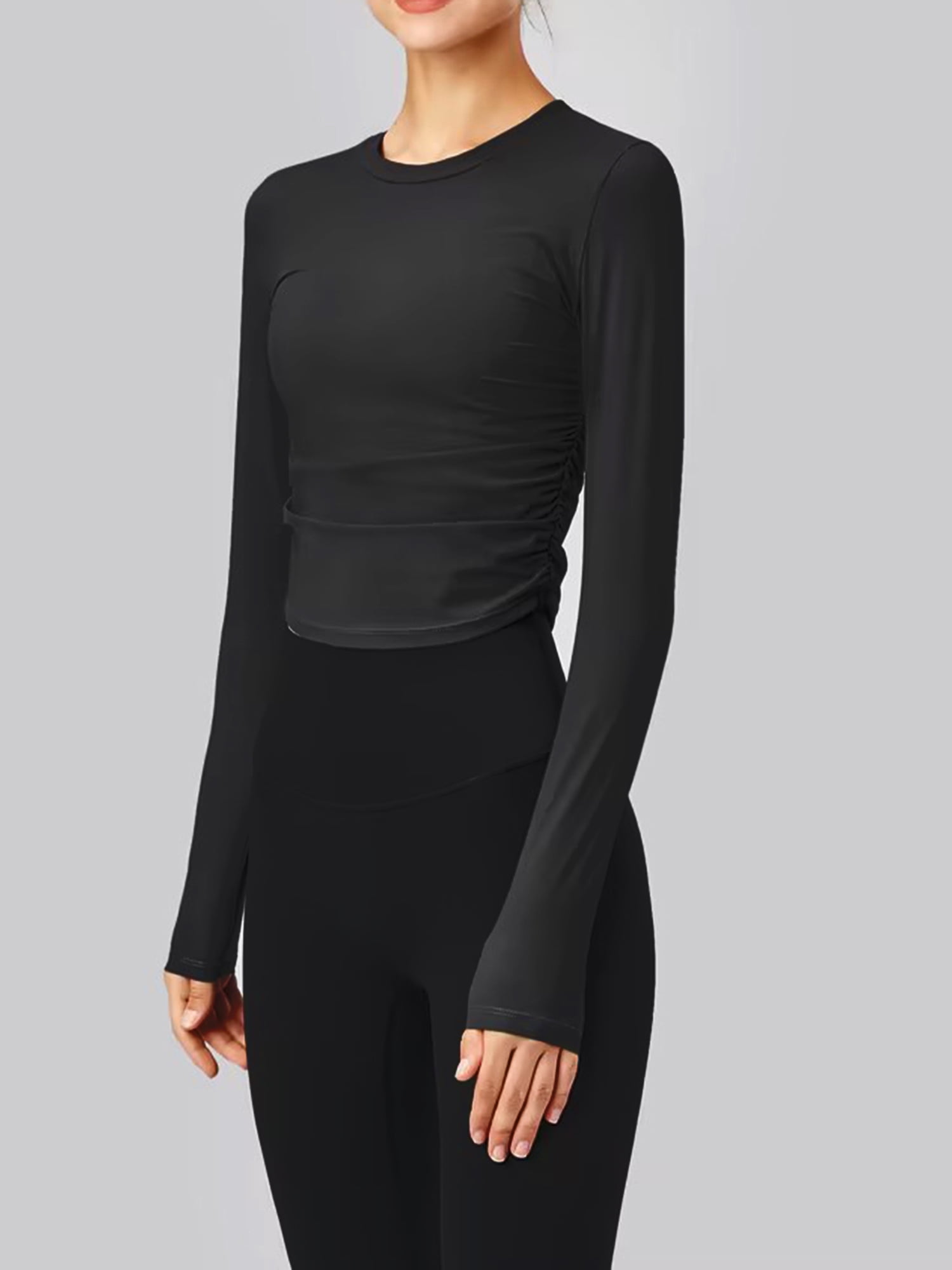 ruched workout tops