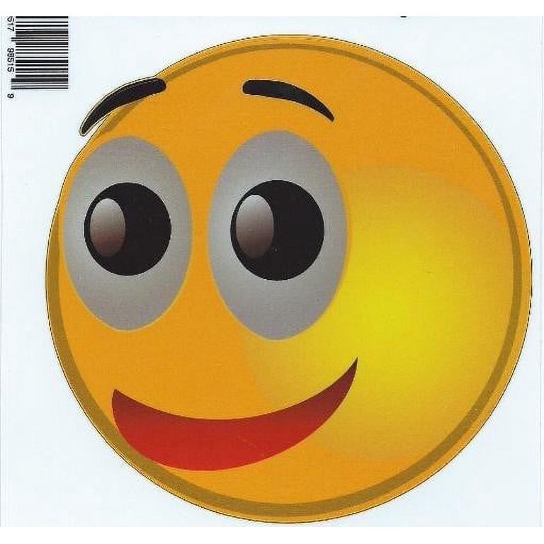 4in X 4in Green Happy Face Sticker - Walmart.com