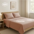 thumbnail image 3 of TESSO HOME Juego de Sábanas de Camiseta Frescas Tipo Algodón Suave Hipoalergénicas (Incluye Sábana Plana, Sábana de Cajón y Fundas de Almohada), 3 of 8