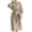 Khaki, variant on Qiopertar Cotton Linen Dress for Women Round Neck Short Sleeve Loose Fit Casual Party Beach Vacation Midi Dress Solid Color Tie Waist, Khaki 3XL