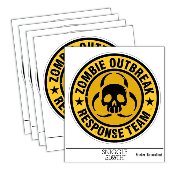 Zombie Outbreak Response Team Skull Car Window Bumper Water Bottle Phone Tablet Laptop Waterproof Vinyl Decal Sticker Set 5-Pack - Gloss Finish - 2.0"