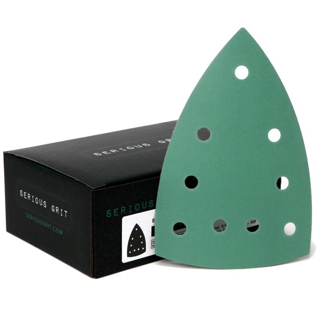 Hojas de lijado Serious Grit, grano 400, triangulares de 100 mm x 150 mm