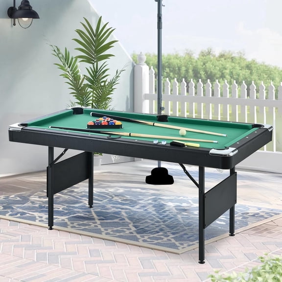 5.3 ft Portable Pool Table – Foldable Billiard Table with Complete Accessories for Indoor & Outdoor Game Rooms