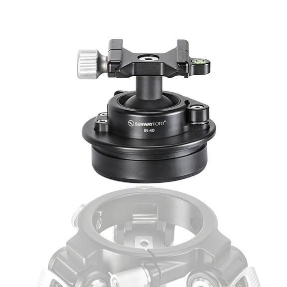 SUNWAYFOTO IB-40S Heavy Duty Tipod Head to 75mm Bowl Adapter with Arca Swiss Clamp and Plate Load 55lbs(25KG)
