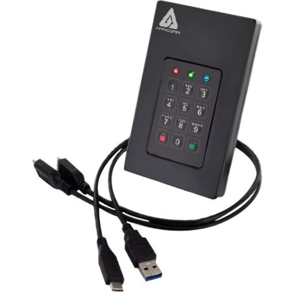 Apricorn Aegis Fortress L3 16 TB Portable Solid State Drive, External, TAA Compliant