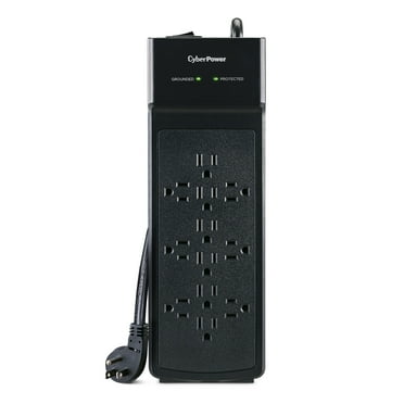 CyberPower B1206 3000 Joule Surge Protector Power Strip 12 Outlets 6ft Extension Cord, Black