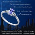 thumbnail image 2 of Gem Stone King 14K White Gold Blue Tanzanite and Diamond Women's Ring (0.51 Cttw, Gemstone Birthstone, Available in Size 5, 6, 7, 8, 9), 2 of 5