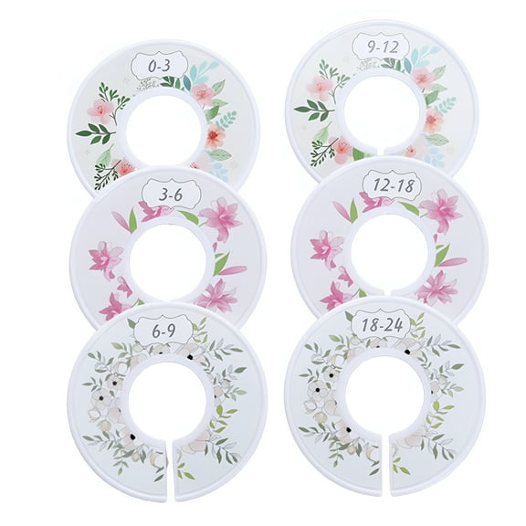 XIBUFE 2026 New Round Baby Size Closet Dividers,6Pcs Baby Hangers with Size Dividers,Baby Clothes Dividers for Closet,Baby Closet Size Dividers From Newborn to 24 Months,Suitable for Home,Nursery