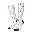 thumbnail image 2 of Fotbe Nautical Lighthouse Sailboat print Women's Men's Novelty Crew Socks Cotton Socks Knee High Socks for Walking,Running,Nurses,Pregnancy, 2 of 9