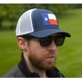 thumbnail image 5 of Texas Flag Hat for Men and Women – Lone Star Snapback Trucker Baseball Cap by International Tie (Navy/White), 5 of 7