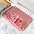 thumbnail image 6 of 1pc Pink Christmas Snowman Scene Absorbent Non-Slip Bathroom Thickened Flannel Rug Decor,Soft,Quick Drying,Suitable For Indoor/outdoor Use,Bathrooms,Bedrooms,Kitchens,Terrace,Laundry Rooms,16"x24", 6 of 9