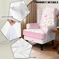 thumbnail image 5 of XYZCANDO Pink Strawberry Patchwork Wingback Chair Cover, Stretchy Washable Wing Chair Slipcover, Anti-Slip Furniture Protector for Bedroom, Living, Kids Room Home Decor, 5 of 7
