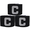 thumbnail image 1 of SASABAXI Football Officials 3Pcs Black Nylon Captain Armbands for Team Identification Anti Slip Adjustable Design, 1 of 6