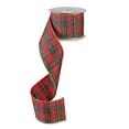 thumbnail image 1 of Evergreen Wired Buffalo Plaid Ribbon Red/Green, 2.5 x 10 Yards, 1 of 4
