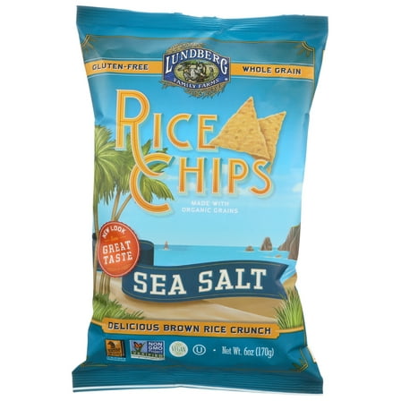 Lundberg Family Farms Sea Salt Rice Chips, Made with Organic Ingredients, Gluten-Free, 6oz