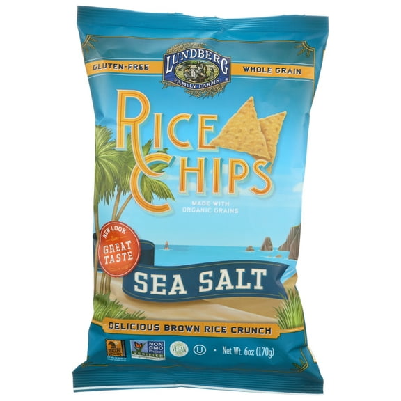Lundberg Family Farms Sea Salt Rice Chips, Made with Organic Ingredients, Gluten-Free, 6oz