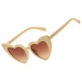 thumbnail image 2 of Gafas de terre de moda, gafas de terre de moda para mujer, gafas de protección , gafas clásicas para fiestas libre, accesorios de fotografía, verano Amarillo marron Hugo Gafas de sol en forma de corazón, 2 of 6