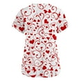 thumbnail image 3 of Valentine Day Scrub Tops for Woman Love Heart Print Nursing V Neck Medical Uniforms Short Sleeve Plus Size Quick Dry Scrubs with Pockets Red L, 3 of 5