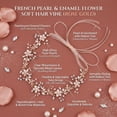thumbnail image 7 of Miallo Elegant Rose Gold Bridal Hair Vine with Faux Pearls, Shimmering Flower Wedding Headband with Organza Ribbon for Holiday Ball Party, 7 of 7
