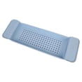 thumbnail image 1 of Drain Scalable Bathtub Tray Hollow out Shower Organizer Plastic Storage Rack for Bathroom Toilet Dark (Sky-blue), 1 of 6
