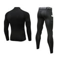 thumbnail image 2 of YUSHOW Mens Thermals Underwear Set Thin Wicking Base Layer Crew Neck Long Johns, 2 of 7