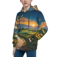 thumbnail image 2 of Cauagu Sunflowers At Sunset for Youth Pullover Hoodie Sweatshirts Hoodie Sweatshirt Aautumn Long-Sleeve Pullover Casual Hooded Sweatshirt for Youth-Small, 2 of 6